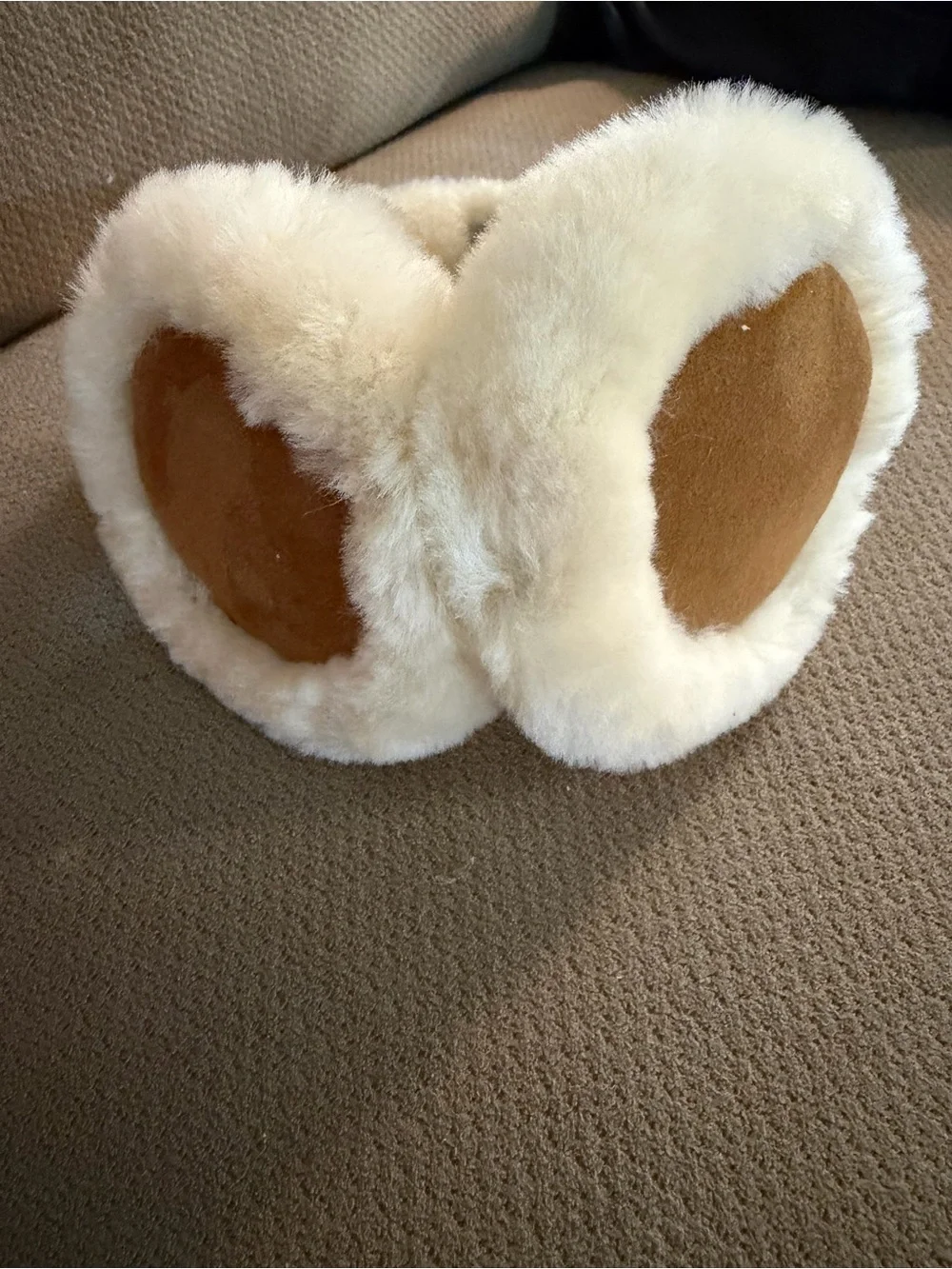 UGG Cream Shearling Ear Warmers with headphone plug-in